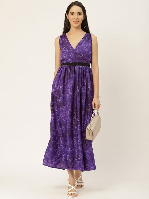 Belle Fille Purple Printed Dress Price in India