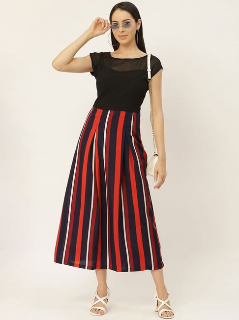 Belle Fille Black & Red Striped Dress Price in India