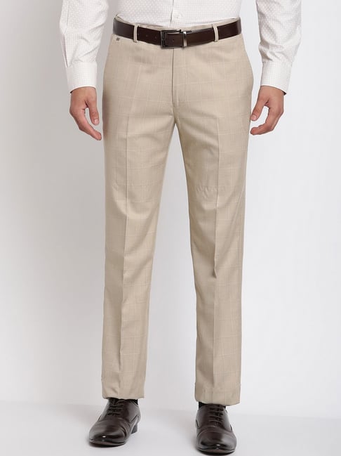 Buy Cantabil Men Navy Blue Formal Trouser Online