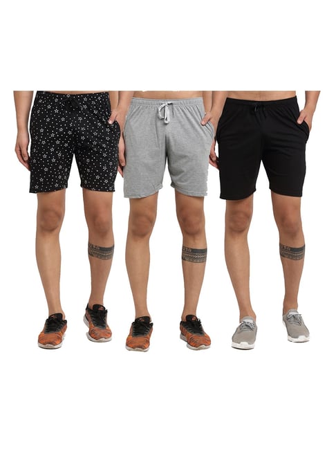 Vimal Jonney Multicolor Mid Rise Cotton Shorts (Pack of 3)-picture-34