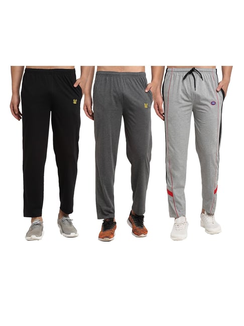 Vimal Jonney Multicolor Cotton Mid Rise Trackpants (Pack of 3)-Vimal Jonney-Apparel-TATA CLIQ