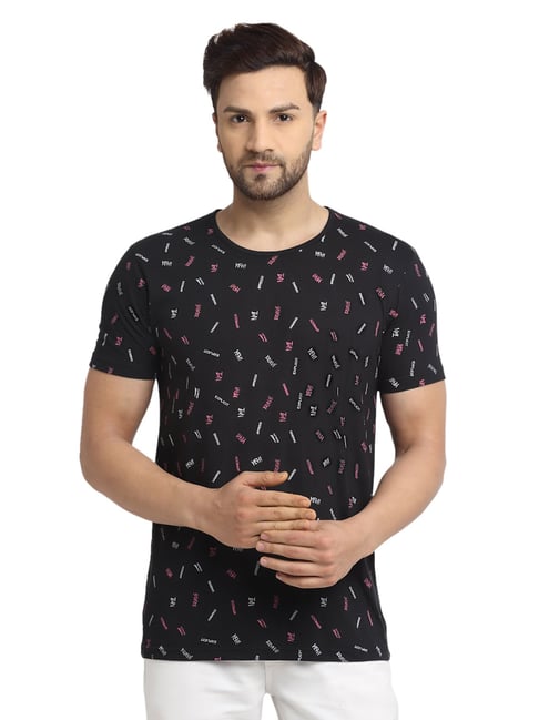 Vimal Jonney Black Printed T-Shirt