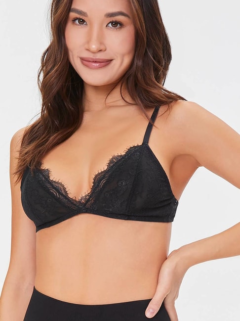 Forever 21 Black Non Wired Non Padded Full Coverage Bra Price in India