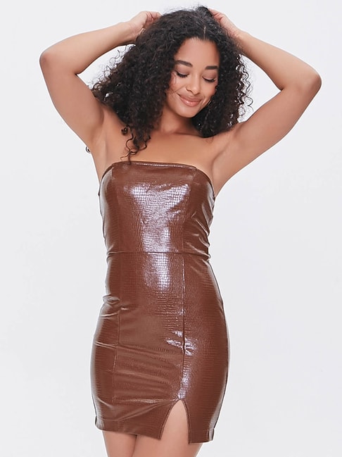 Forever 21 Brown Regular Fit Dress Price in India