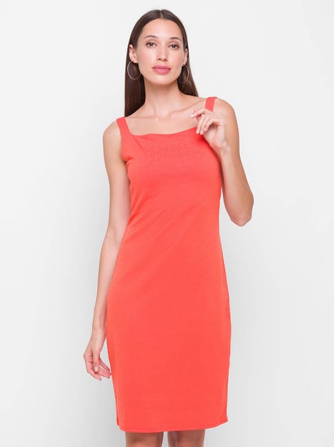 Globus Orange Slim Fit Dress Price in India