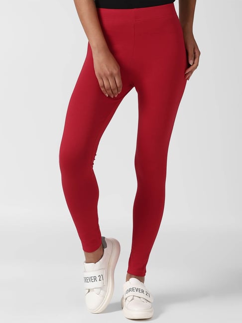 Forever 21 Red Skinny Fit Leggings