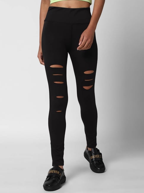 CrazeVilla Polyester Black Leggings with Cut Outs at Rs 350 in New Delhi