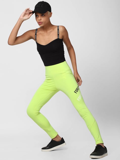 Buy Forever 21 Neon Green Regular fit Leggings for Women Online @ Tata CLiQ