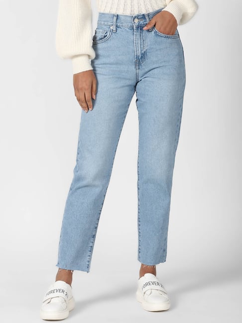ASOS DESIGN Petite 90s straight leg jeans in light blue | ASOS