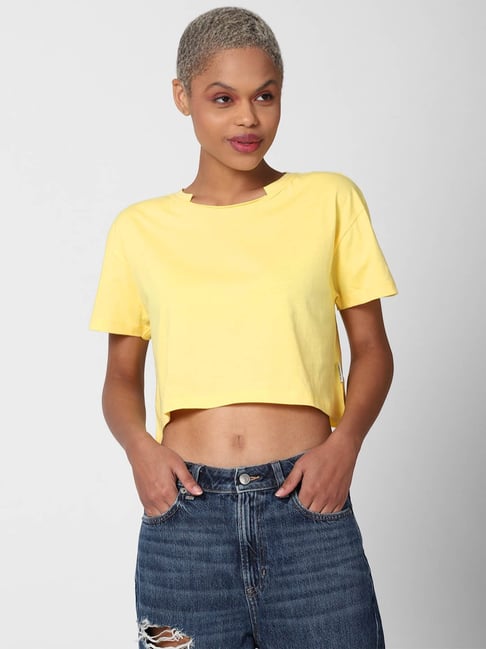 Forever 21 yellow store crop top