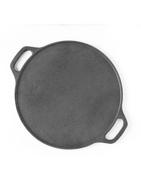 The Indus Valley Black Cast Iron 30.5 cm Non-Stick Doble-Handled Tawa - Set of 1