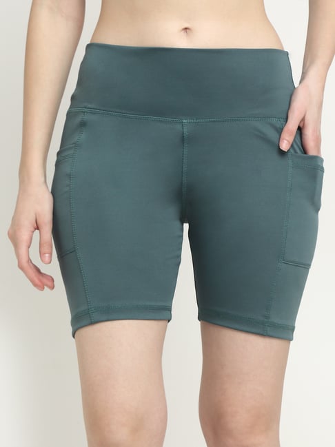 Teal biker online shorts