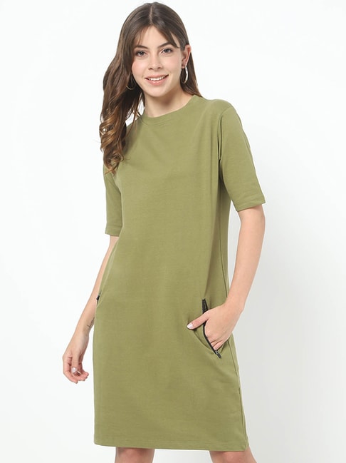 Bewakoof Olive Relaxed Fit Dress Price in India