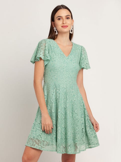 Zink London Green Lace Dress Price in India
