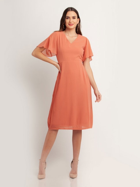 Zink London Pink Regular Fit Dress Price in India