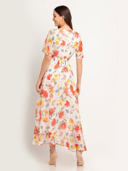 Buy Zink London White Floral Print Dress for Women Online Tata CLiQ