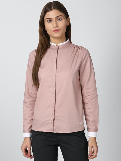 Van Heusen Pink Regular Fit Shirt Price in India