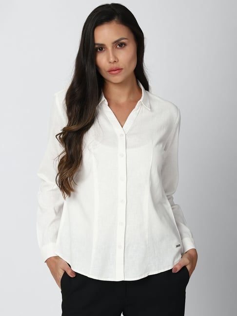 Van Heusen White Regular Fit Shirt Price in India