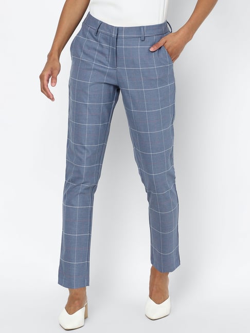 Buy Allen Solly Sky Blue Slim Fit Flat Front Trousers for Men's Online @  Tata CLiQ