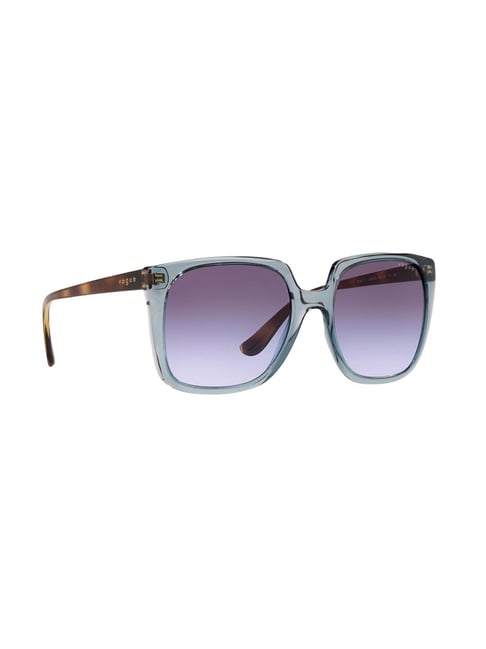 Clear Oversized Acetate Square Tinted Sunglasses with Purple Sunwear Lenses  - Quotus