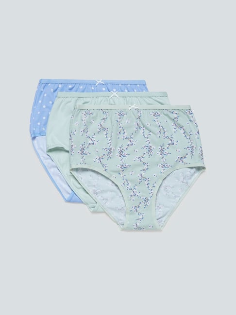 Wunderlove by Westside Light Green Full Briefs Pack of Three Price in India
