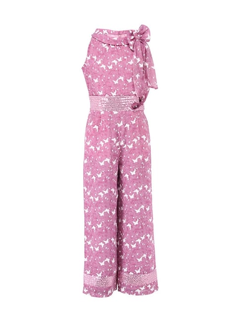 Cutecumber Kids Mauve Printed Jumpsuit