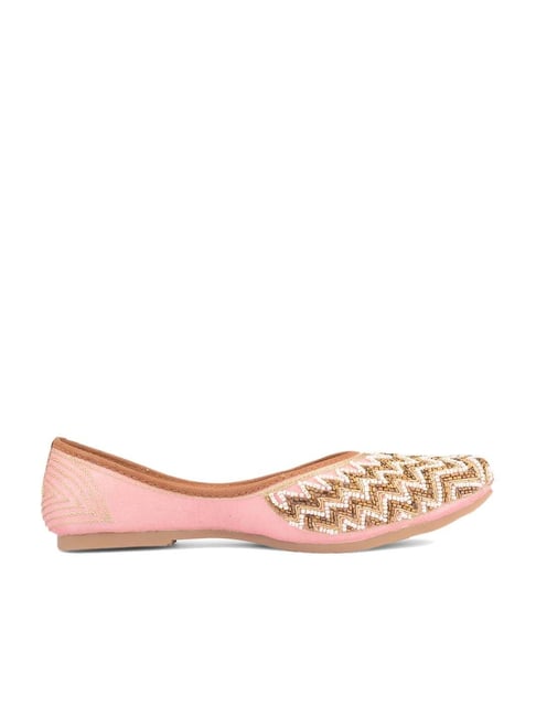 Desi Colour Women's Pink Ethnic Juttis Price in India