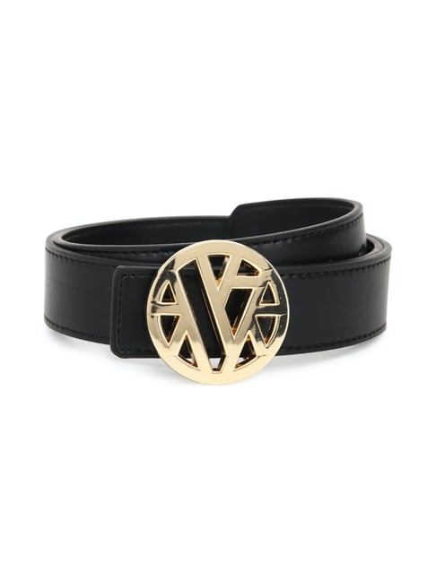 Van Heusen Black Solid Narrow Belt for Women