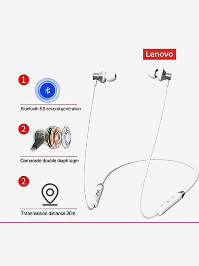 Buy Lenovo HE05 Bluetooth Earphones with Neckband and Microphone