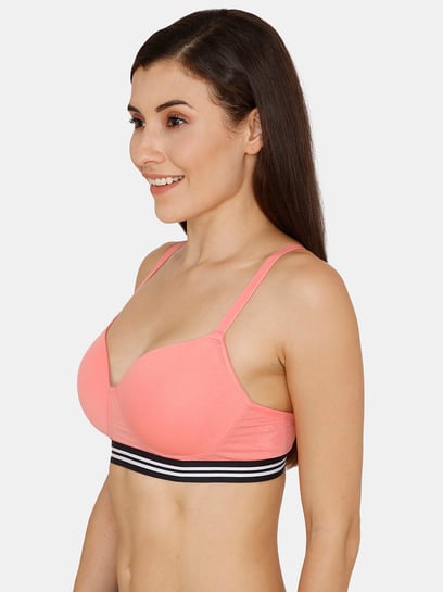 Buy Zivame Salmon Rose Non Wired Padded Full Coverage T-Shirt Bra for Women  Online @ Tata CLiQ