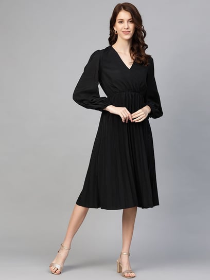 below the knee black dress