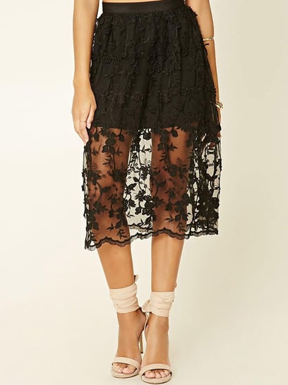 Buy Forever 21 Black Lace Skirt for Women Online @ Tata CLiQ