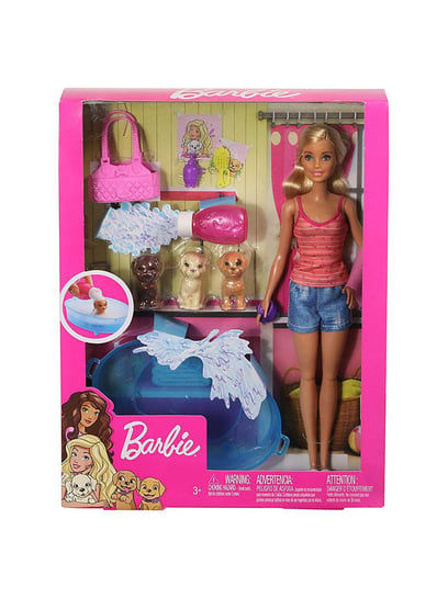 Buy Barbie Doll Pets Puppy Bath Time Playset for Kids Toys