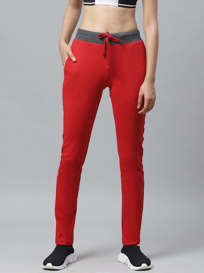 Buy Cayman Red Mid Rise Track Pants for Women Online @ Tata CLiQ