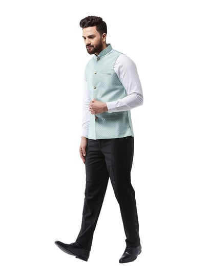 Sea green store nehru jacket