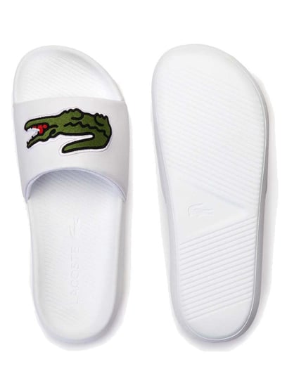 Buy Lacoste White Croco Synthetic Slides for Men Online Tata CLiQ