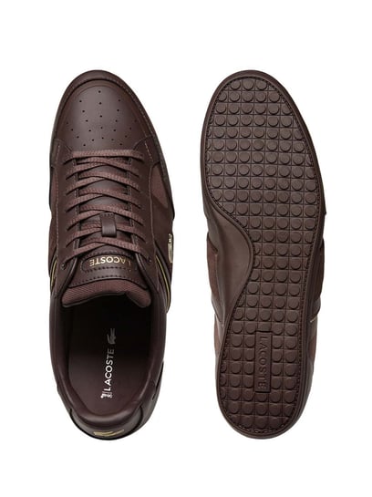 Buy Lacoste Brown Chaymon Tech Leather Perforated Sneakers for Men