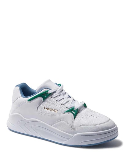 Buy Lacoste White Court Slam Tumbled Leather Sneakers for Men