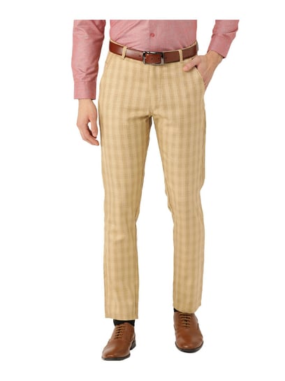 Marcy Darcy | Buxton Cream Check Slim Fit Trousers | Suit Direct