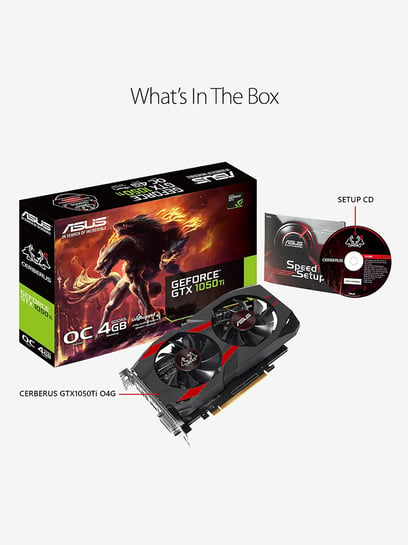 Buy Asus Cerberus GTX1050TI O4G GeForce 4GB Graphic Card Black