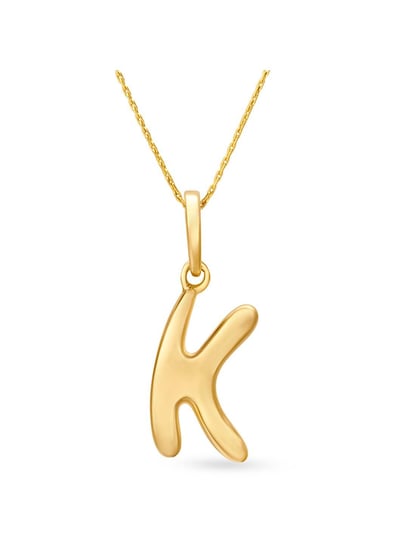 Buy Gold Plated K - Initial Pendant Necklace by MNSH Online at Aza Fashions.
