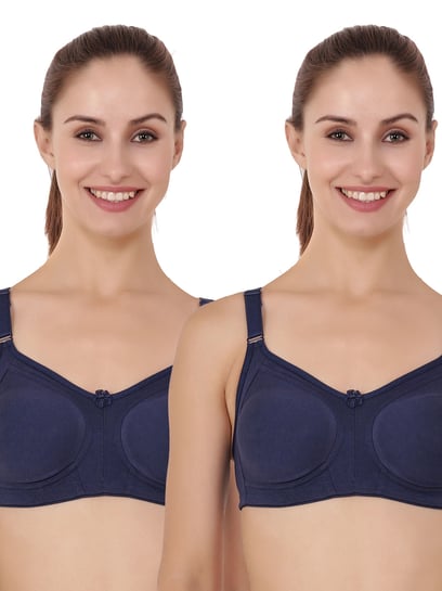 Floret Cotton Full Coverage Non-Padded Sports Bra For Women (Pack of 2)