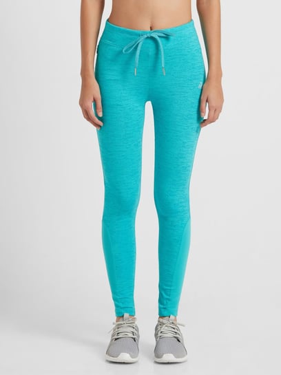 Buy Jockey Blue Textured Yoga Pants - AA01 for Women Online @ Tata