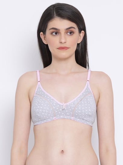 Buy Clovia Grey Non Wired Non Padded Full Coverage Bra for Women