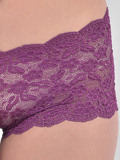 Buy Clovia Purple Lace Boyshort Panty for Women Online @ Tata CLiQ