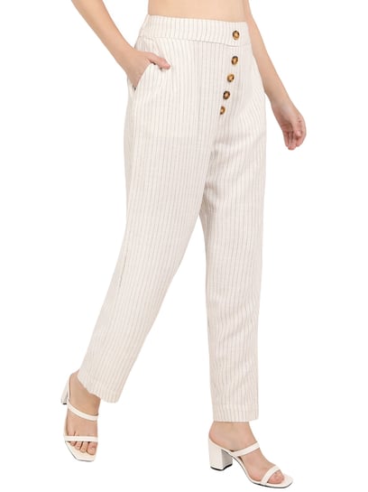 Women's Rayas Stripe Pants in Linen-Cotton