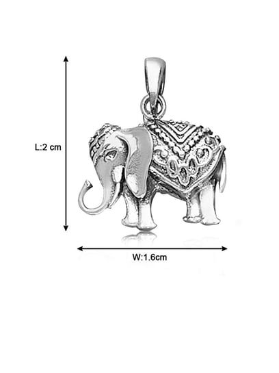 Sterling Silver Elephant Flower Pendant
