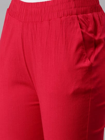 Buy Soch Red Embroidered Pants for Women Online @ Tata CLiQ