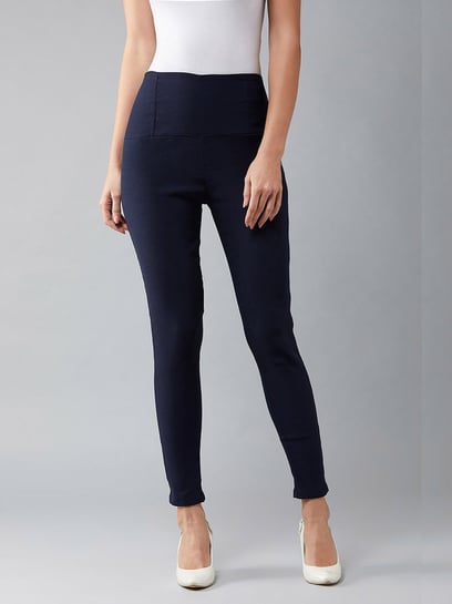 navy blue treggings