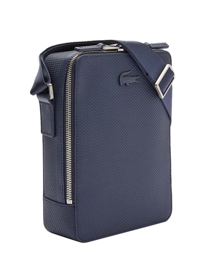 Buy Lacoste Blue Chantaco Matte Leather Small Vertical Camera Bag